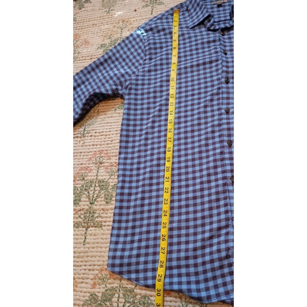 Peter Millar Crown Sport Blue & Plum Check Long Sleeve Button Down Shirt Men's L - Picture 9 of 10